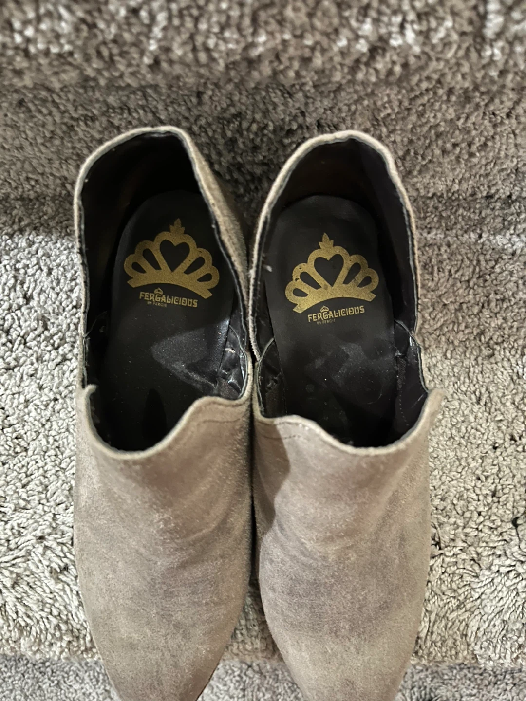 Fergalicious Grey Suede Ankle Booties Size 8 - photo 2