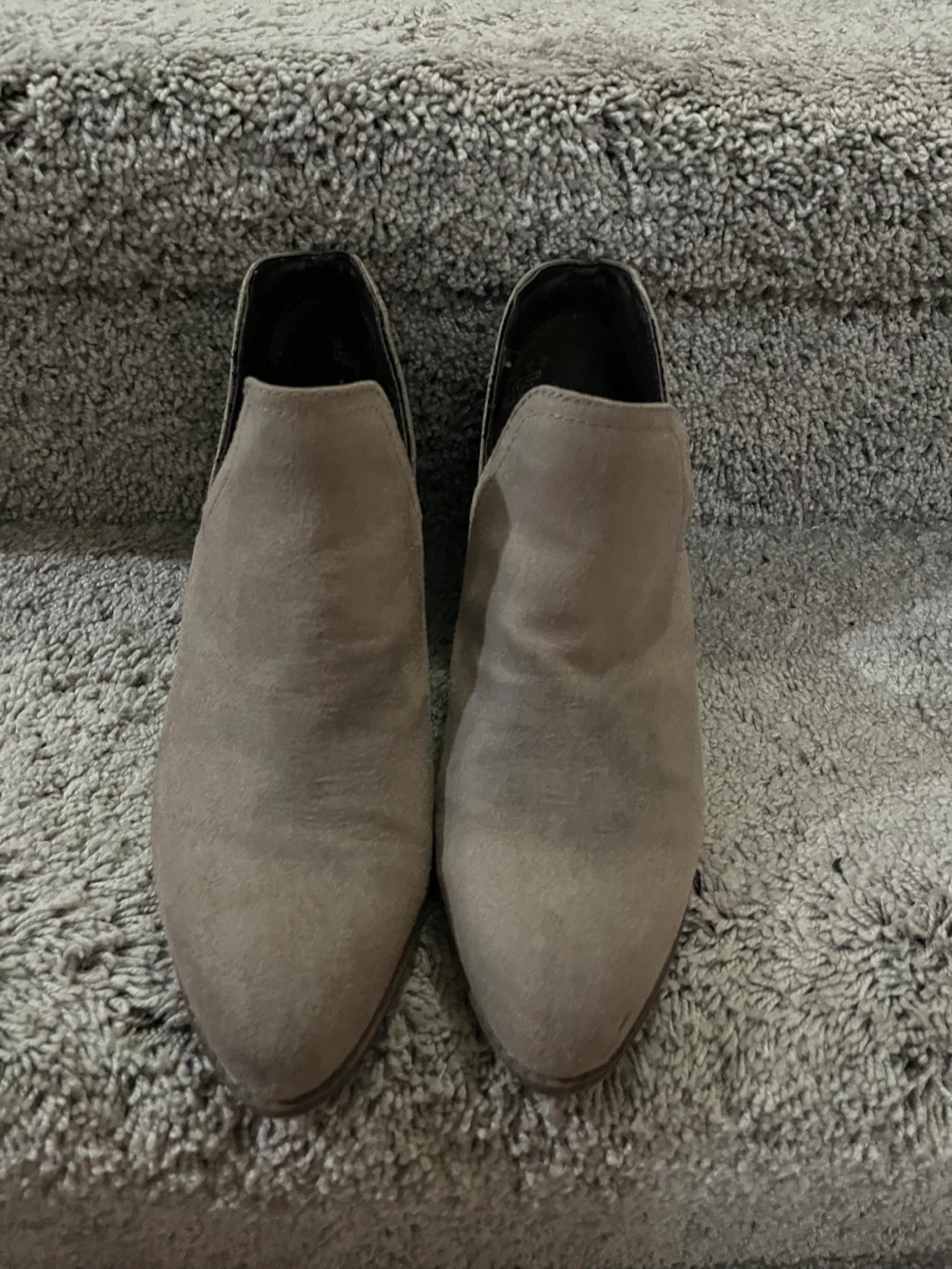 Fergalicious Grey Suede Ankle Booties Size 8