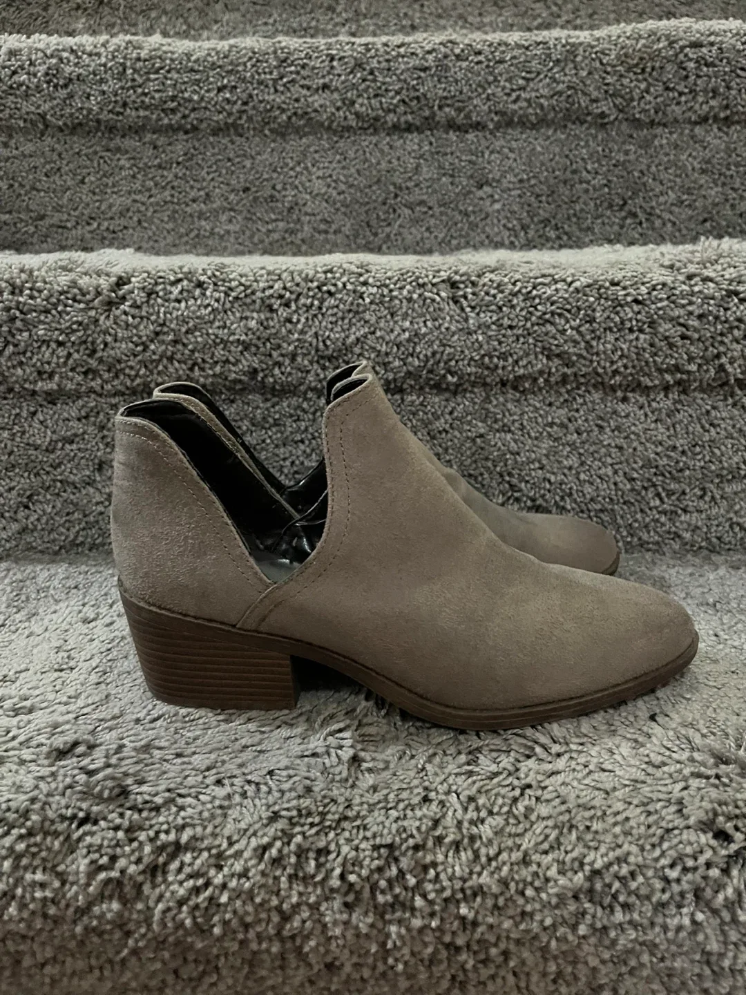 Fergalicious Grey Suede Ankle Booties Size 8 image indicator(3)