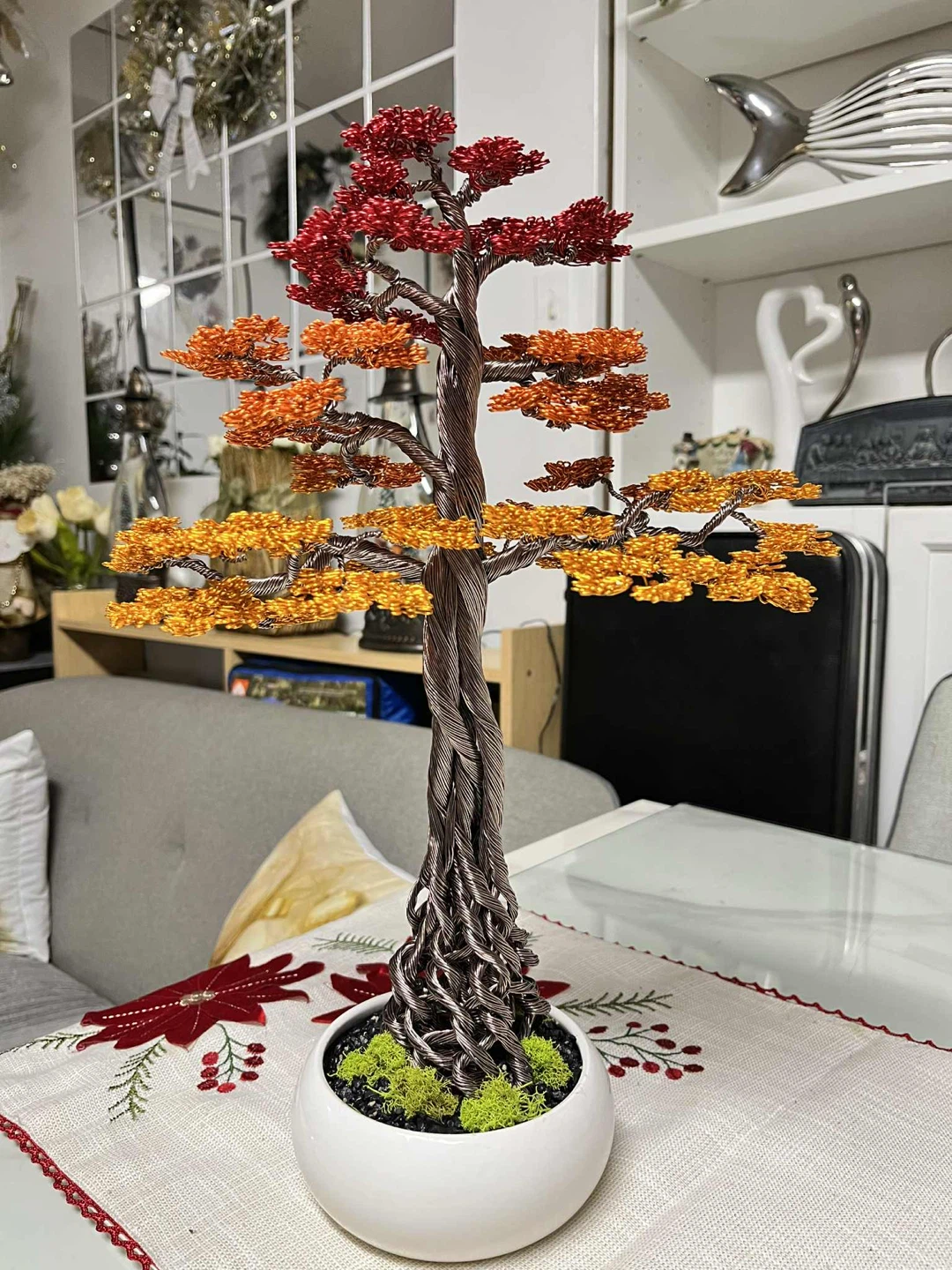 Wire Bonsai Tree - Autumn Colours