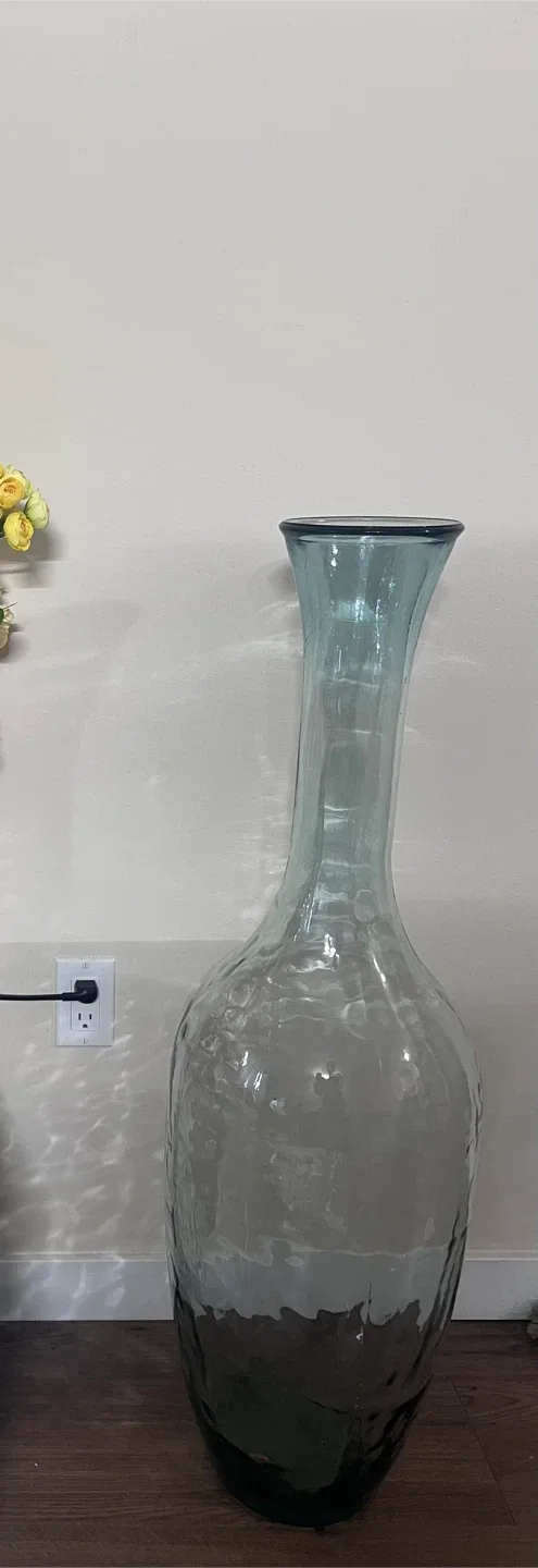 Large Decorative Glass Vase - Blue