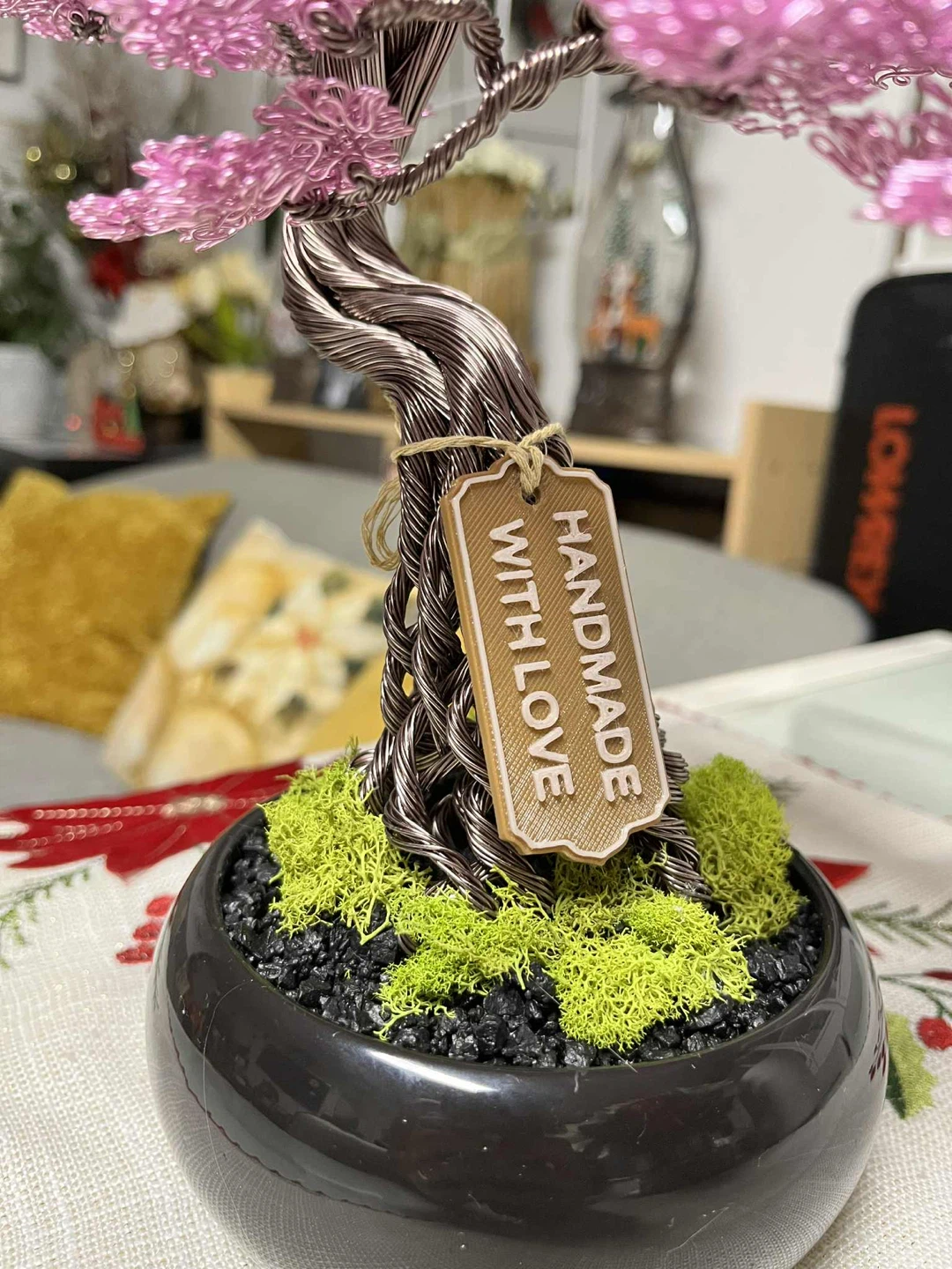 Handcrafted Cherry blossom Aluminum Wire bonsai tree - photo 4