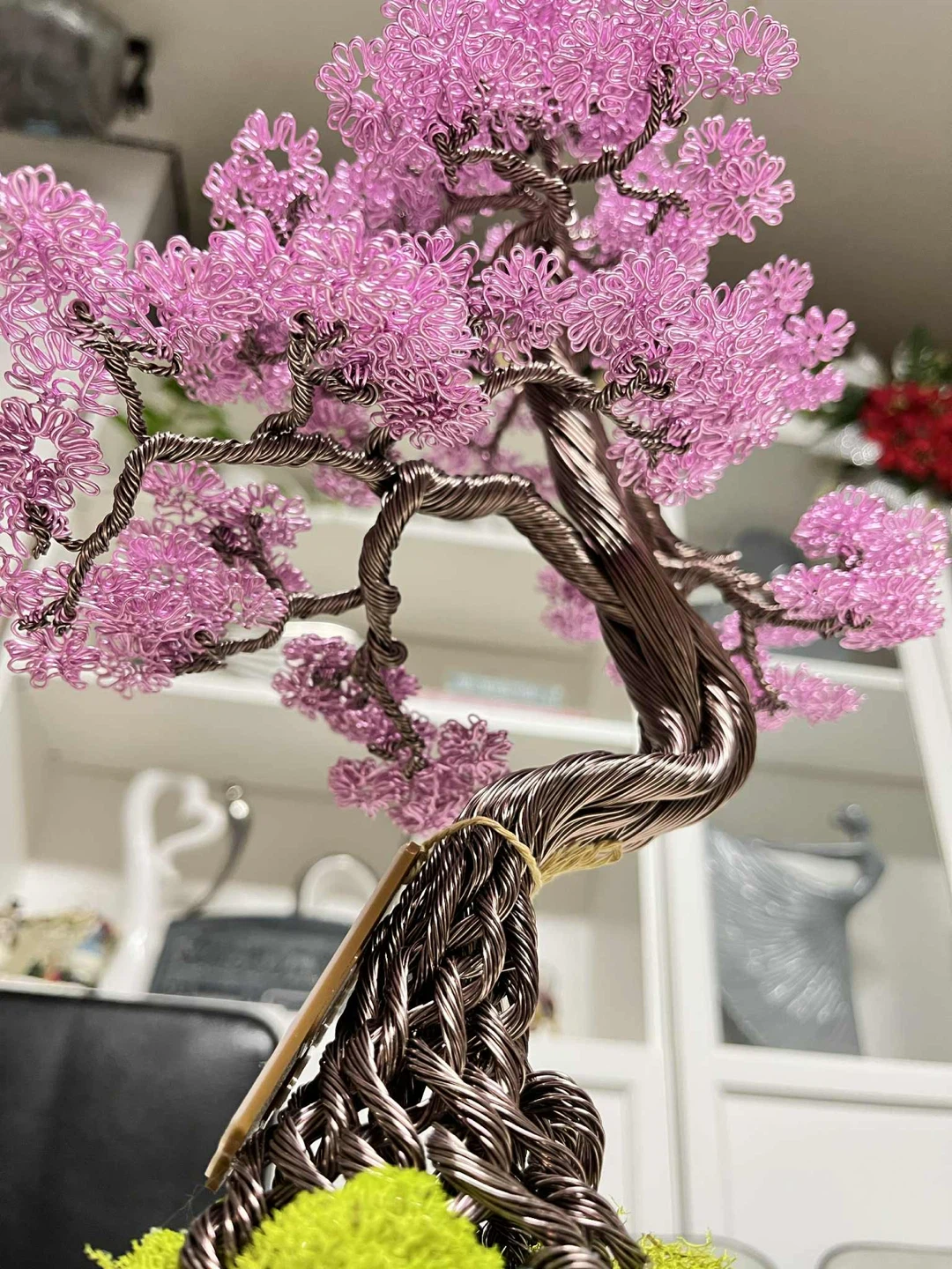 Handcrafted Cherry blossom Aluminum Wire bonsai tree - photo 2