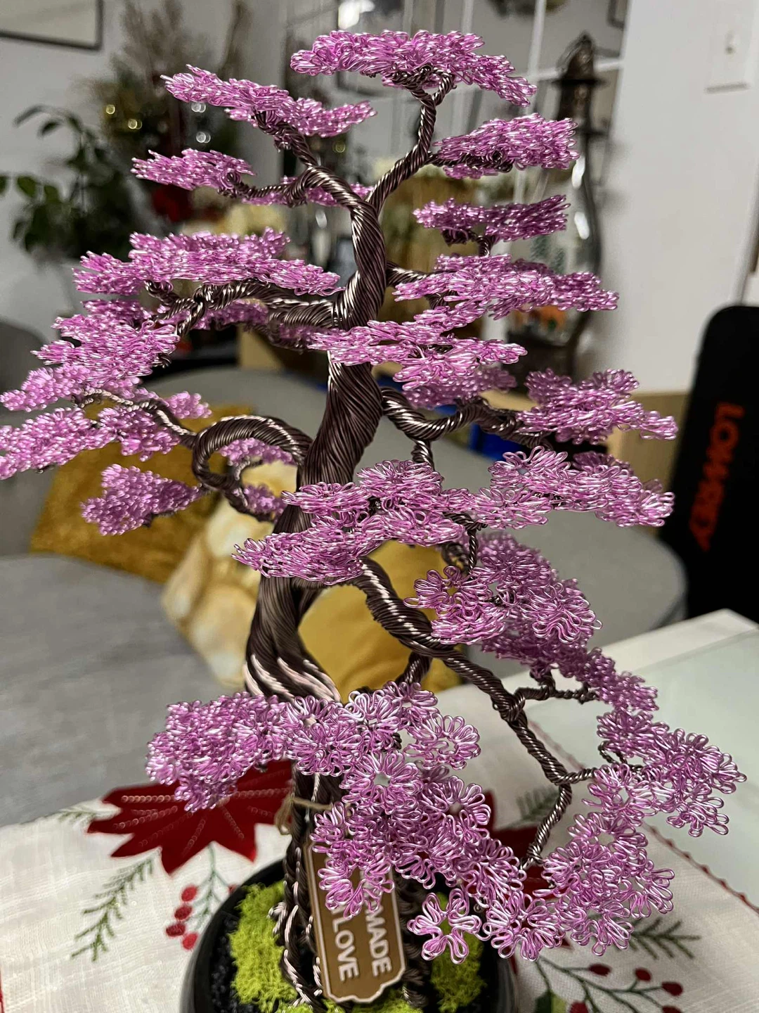Handcrafted Cherry blossom Aluminum Wire bonsai tree - photo 5
