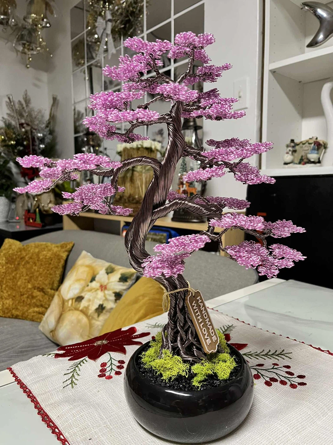 Handcrafted Cherry blossom Aluminum Wire bonsai tree