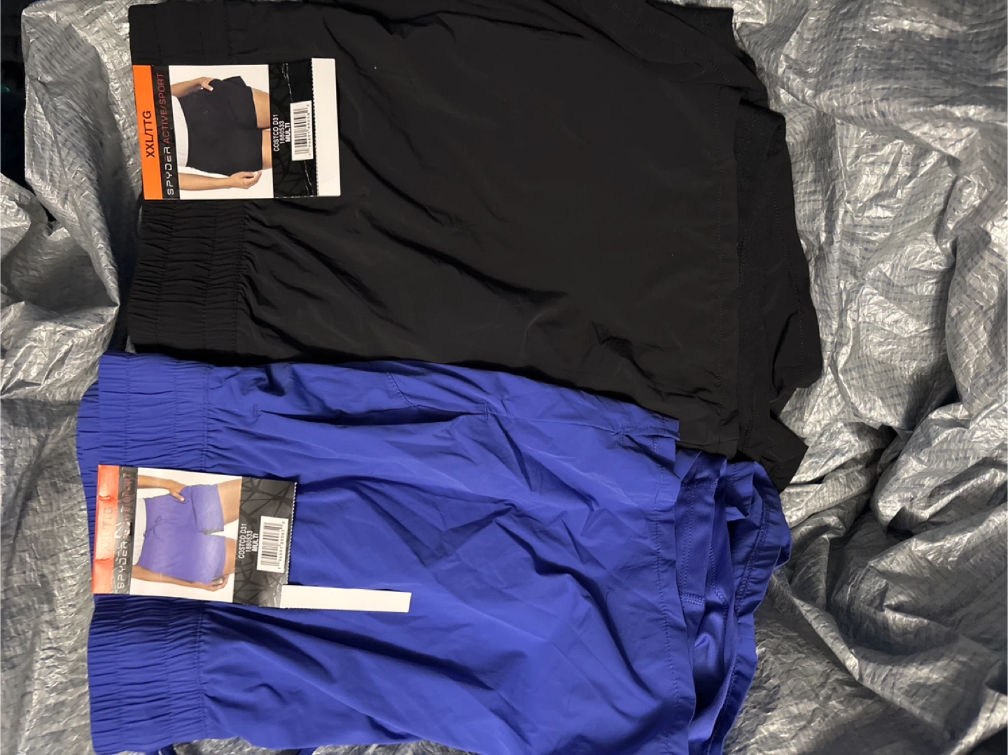 2 pairs Spyder Active/Sport Shorts XXL - Black & Blue
