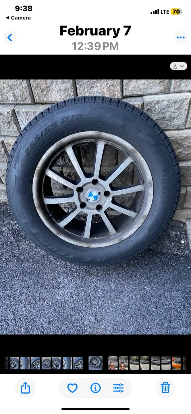 Pirelli Ice Zero Studless 255/55 R18 Tire with BMW Rim image indicator(6)