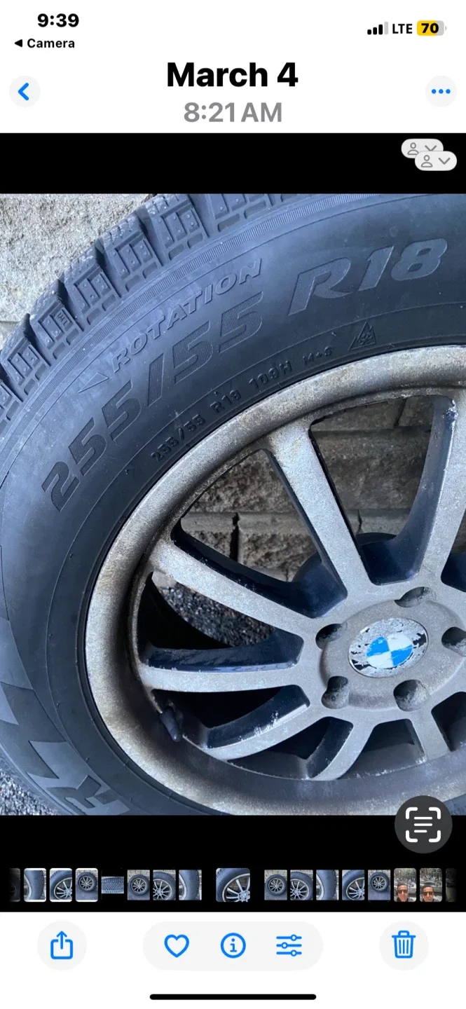 Pirelli Ice Zero Studless 255/55 R18 Tire with BMW Rim image indicator(3)
