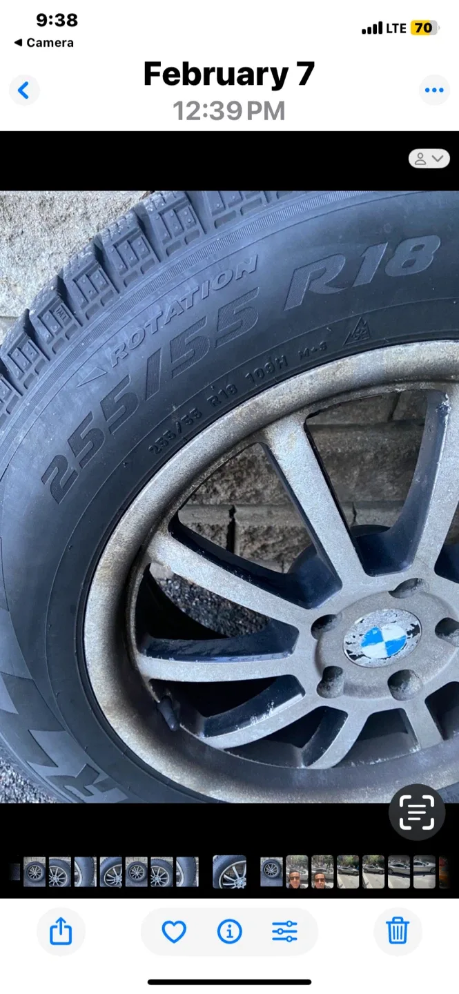 Pirelli Ice Zero Studless 255/55 R18 Tire with BMW Rim image indicator(7)