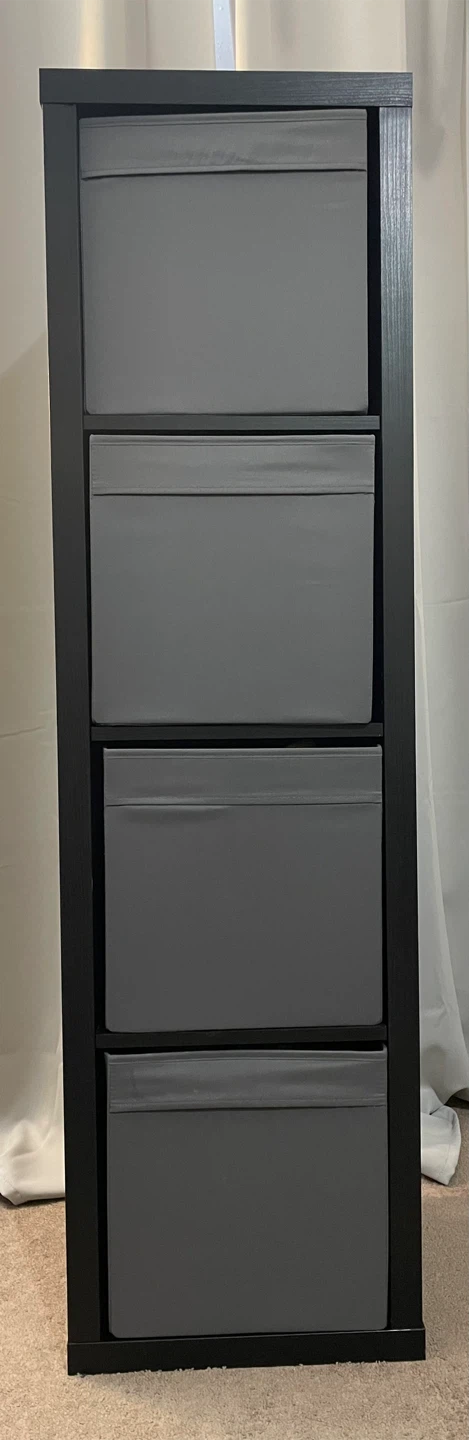 Move out Sale - IKEA Kallax Shelf Unit with 4 Gray Inserts - photo 4