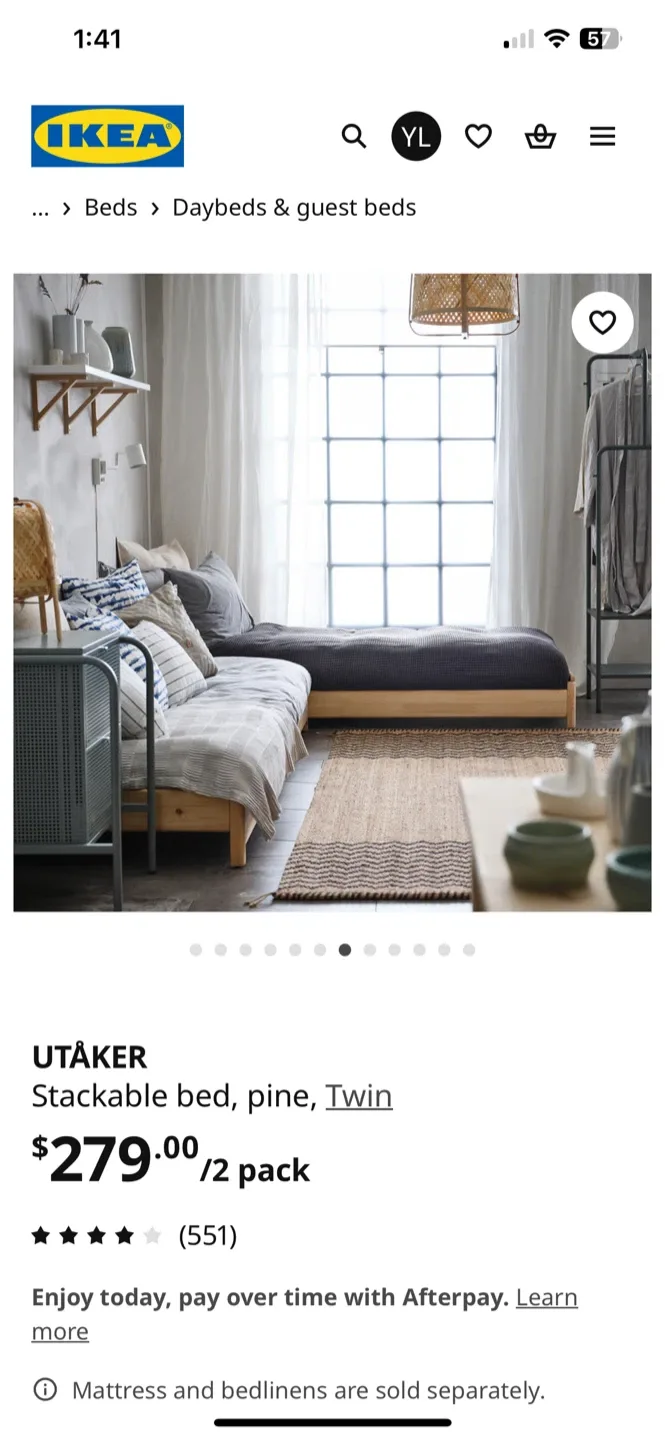 IKEA UTÅKER Stackable Bed, Twin image indicator(2)