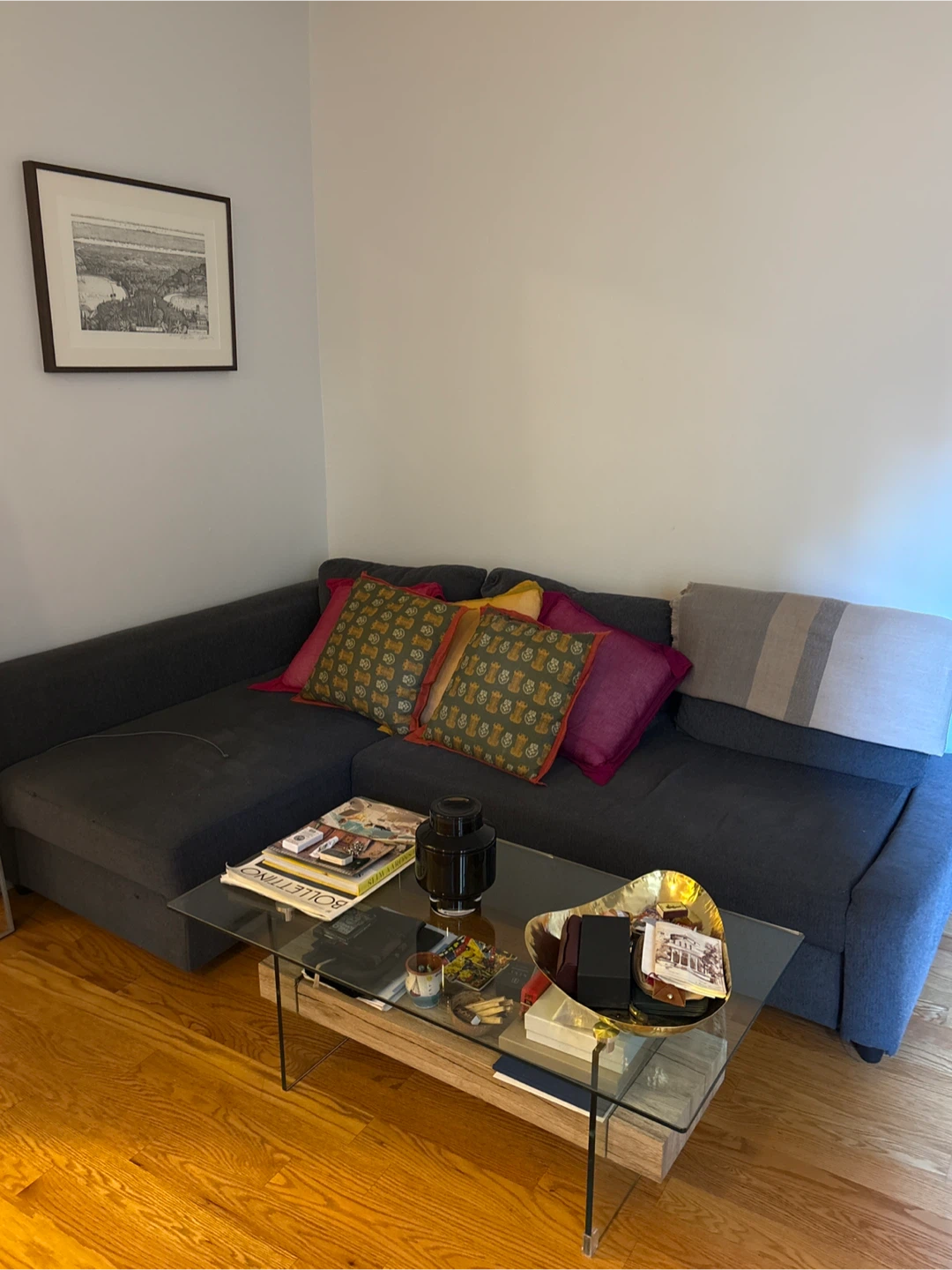 Grey Ikea Sofa Bed with Storage Space