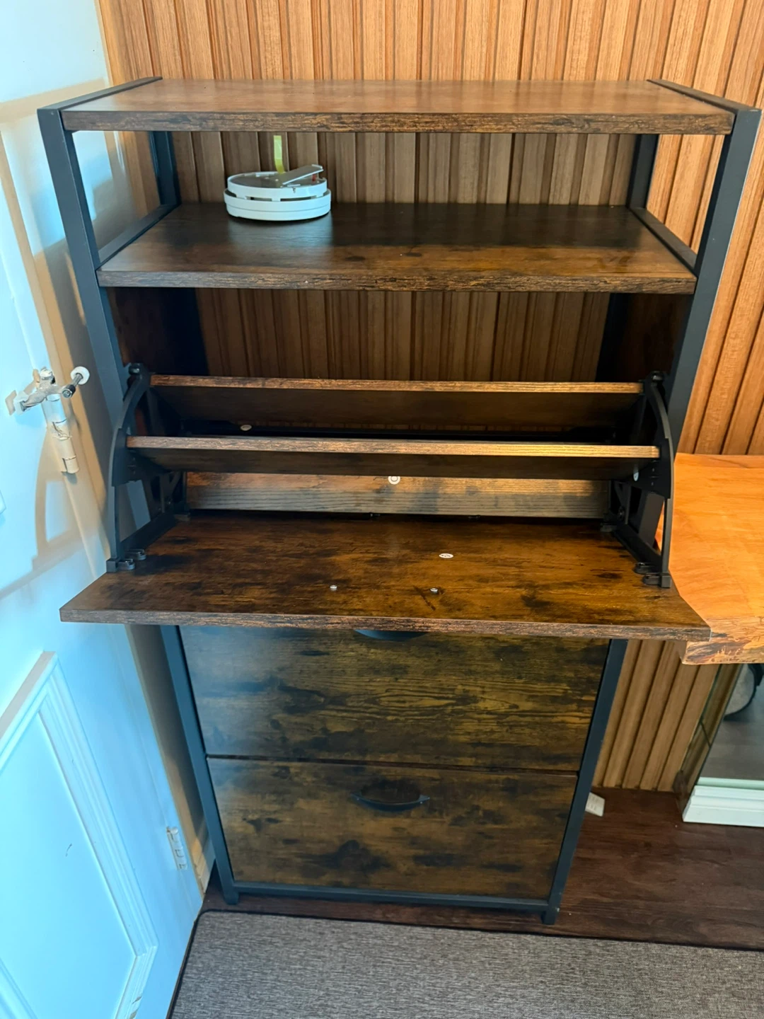 Wood & Metal Shoe Cabinet - photo 2