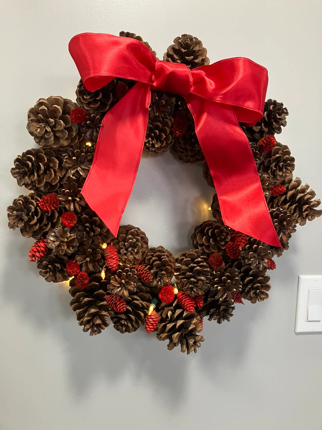 Pinecone Wreath with Red Ribbon - photo 5