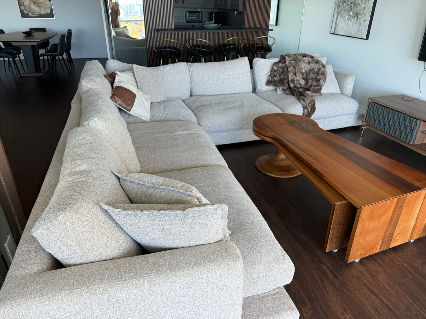 Beige Sectional Sofa - photo 3
