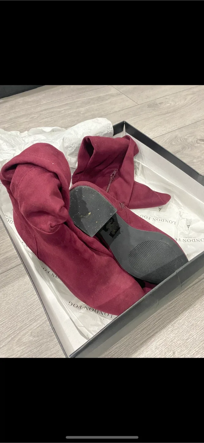 London Fog Burgundy Over-the-Knee Boots image indicator(3)