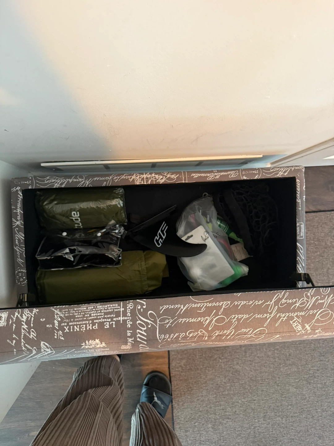 Storage Ottoman Bench - Grey Patterned - photo 2