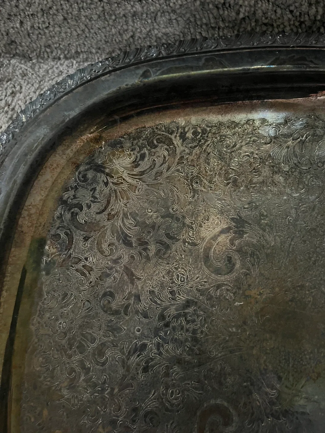 Vintage Silver Plated Serving Tray image indicator(2)