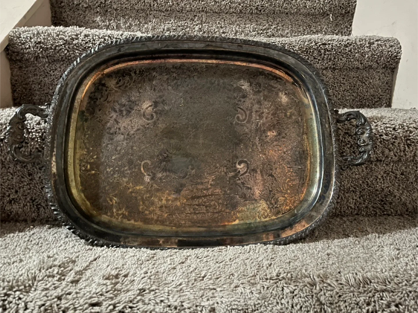 Vintage Silver Plated Serving Tray image indicator(6)