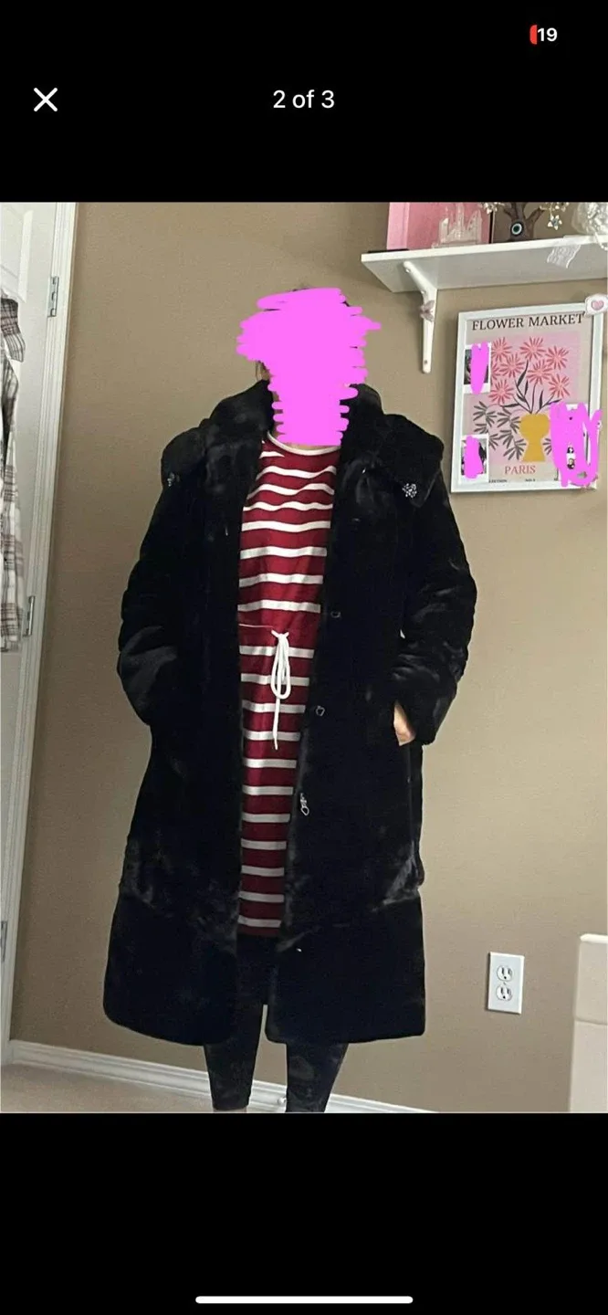 Black Faux Fur Coat image indicator(2)