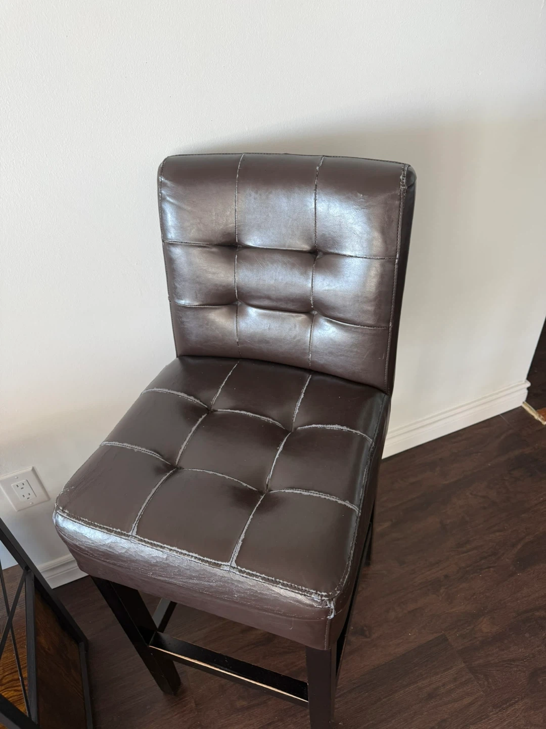 Brown Faux Leather Bar Stool