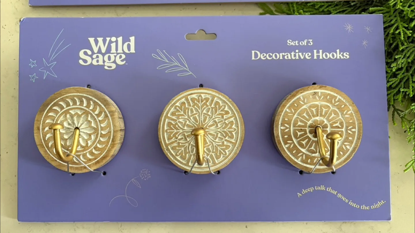 Wild Sage Decorative Hooks - Set of 3 image indicator(3)