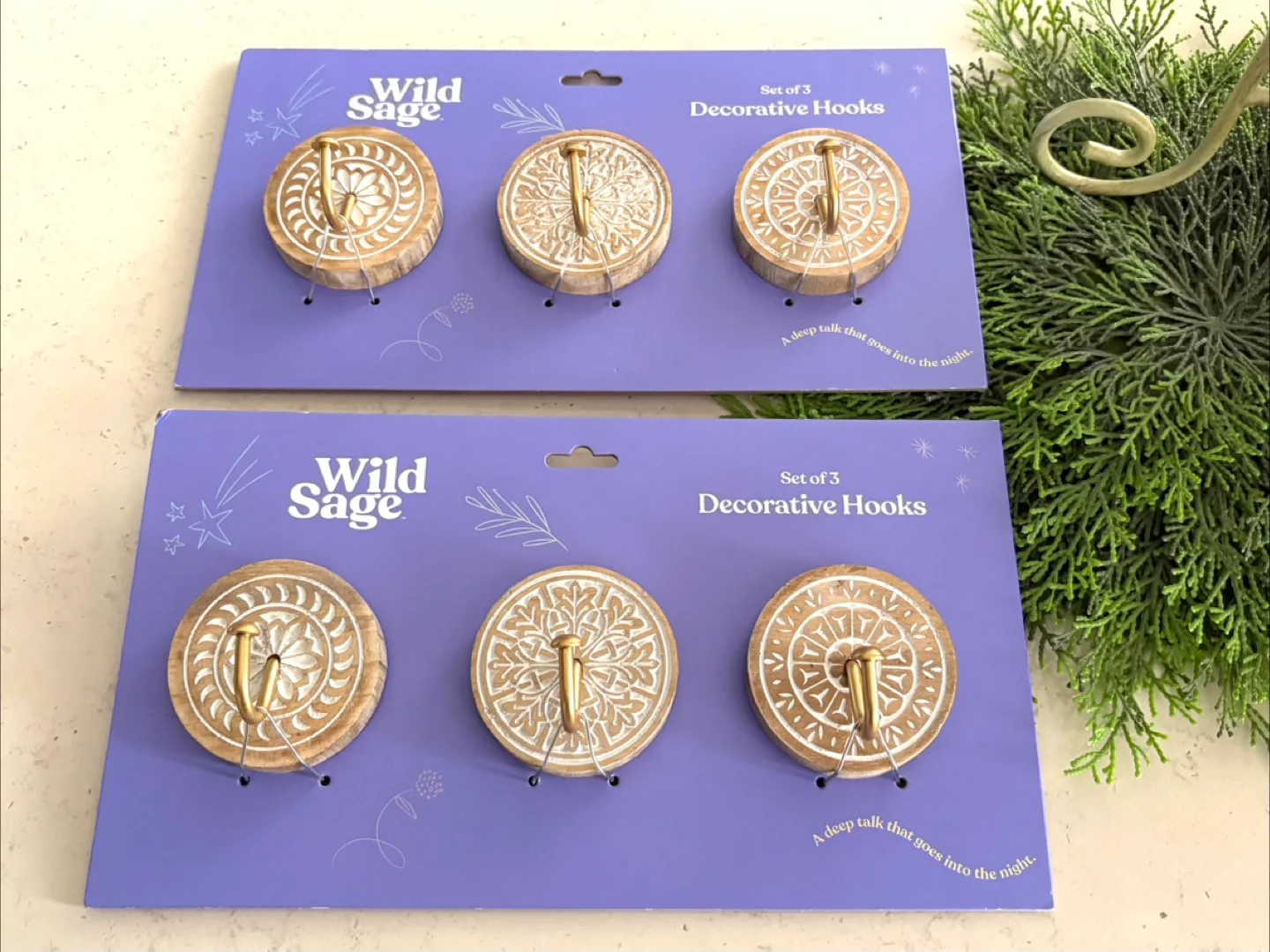 Wild Sage Decorative Hooks - Set of 3