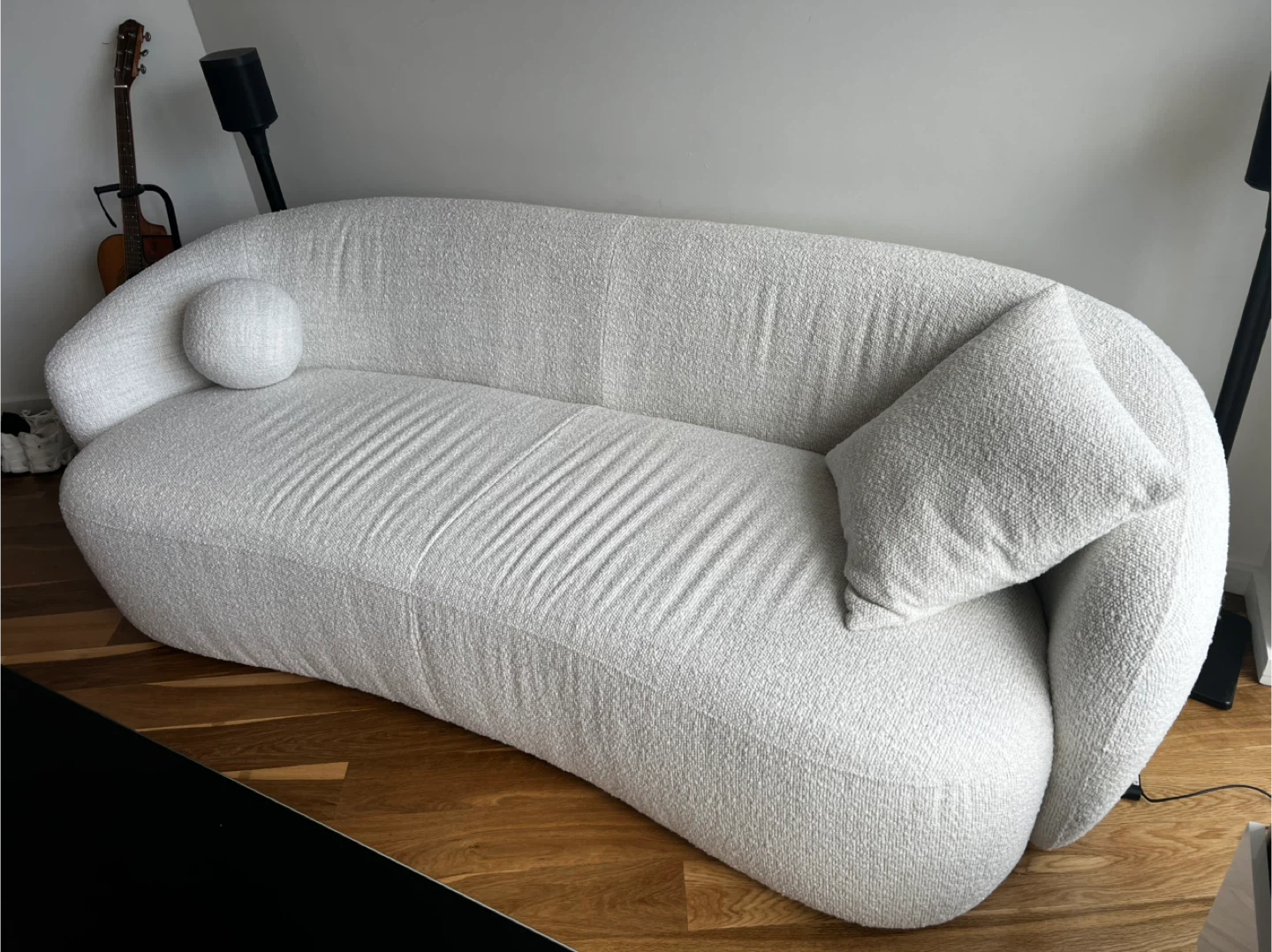 Ivy Bronx Heidemaria 89" Boucle Curved Sofa - White - photo 2