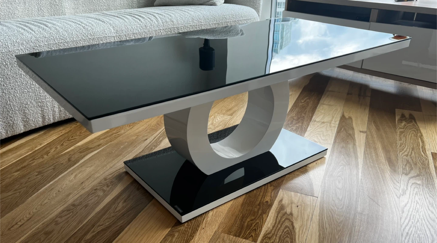 Scottsmoor Modern Halo High Gloss Glass Coffee Table - photo 2