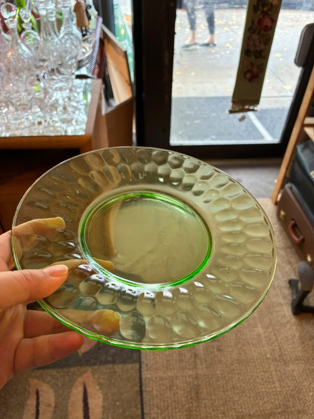 Green Depression Glass Plate thumbnail