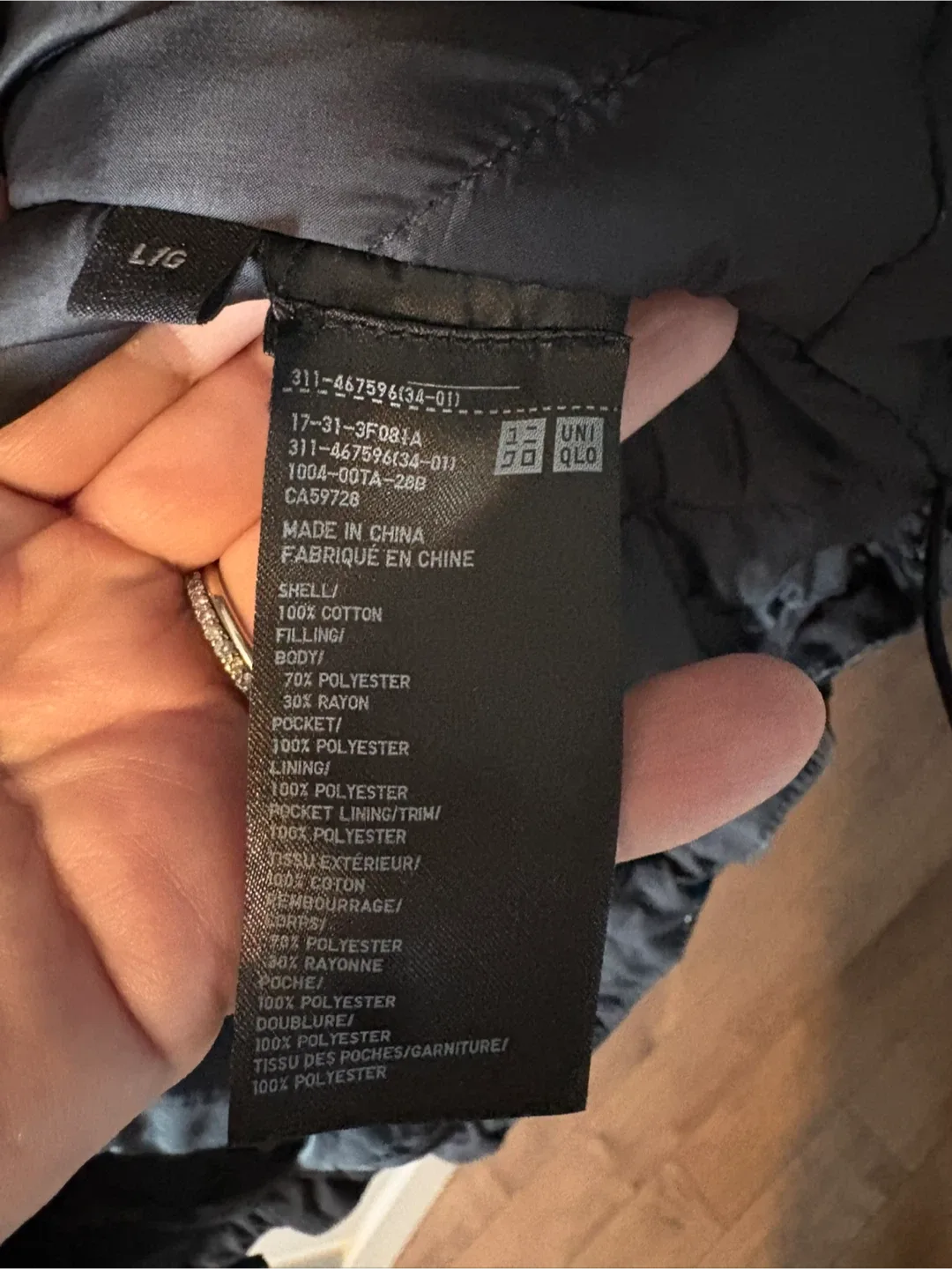 Uniqlo  Black Parka Size Large image indicator(6)