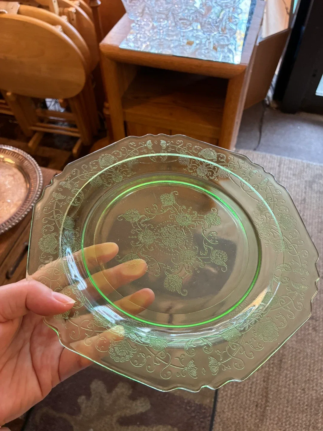 Vintage Uranium Glass Plate thumbnail