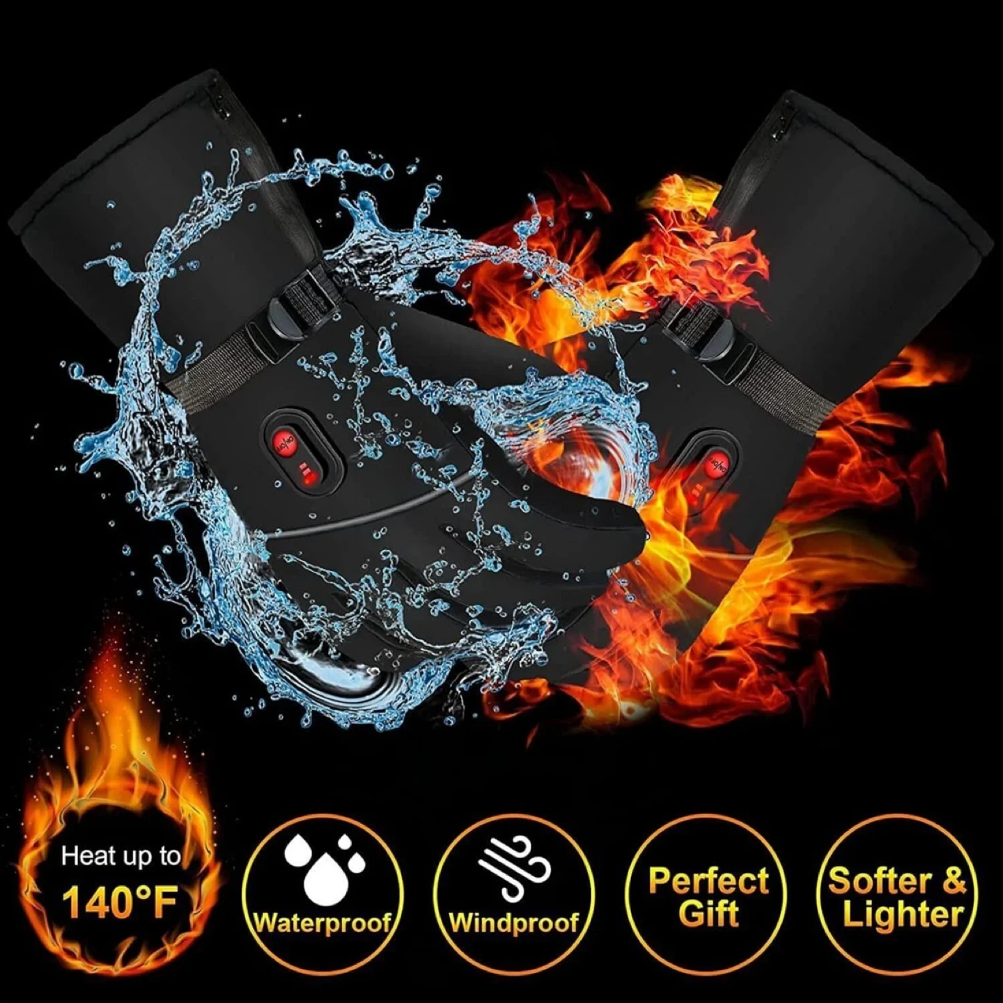 Heated Touchscreen Gloves - Black - photo 2