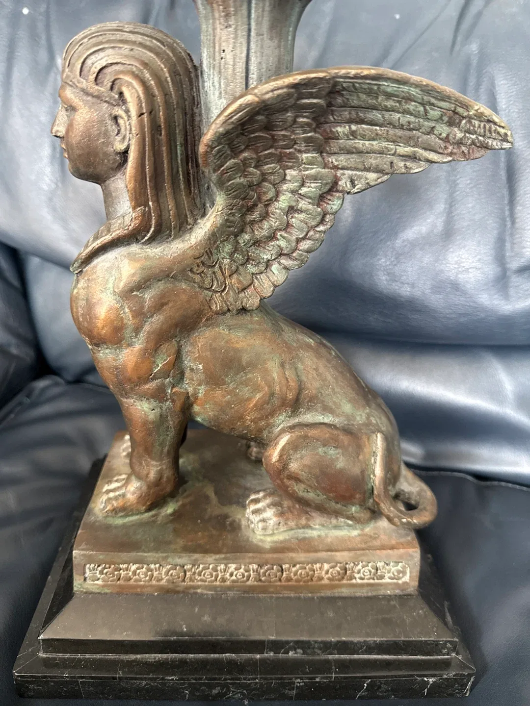 Maitland-Smith Sphinx Candle Holders, Cold Cast Bronze image indicator(4)