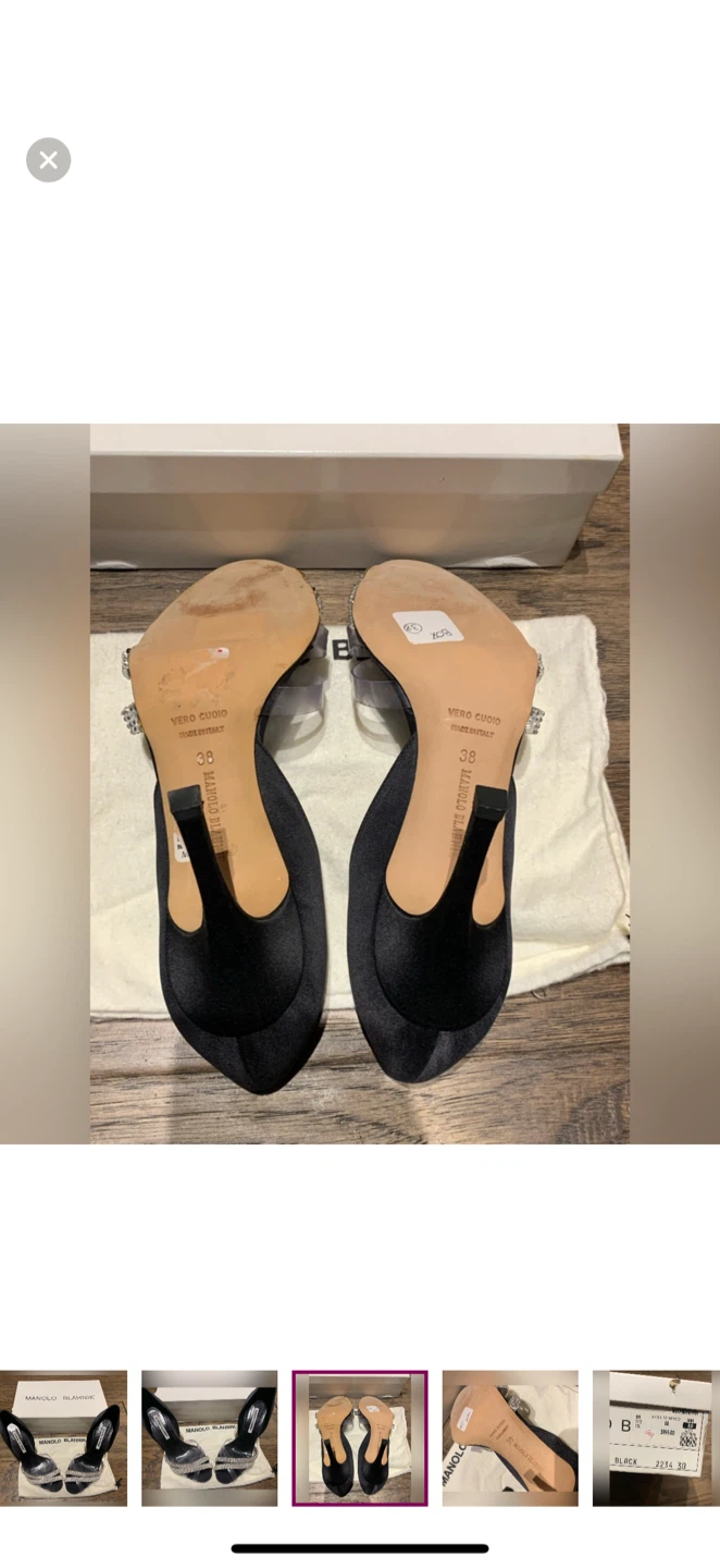 Manolo Blahnik Black Heels Size 38 - photo 3