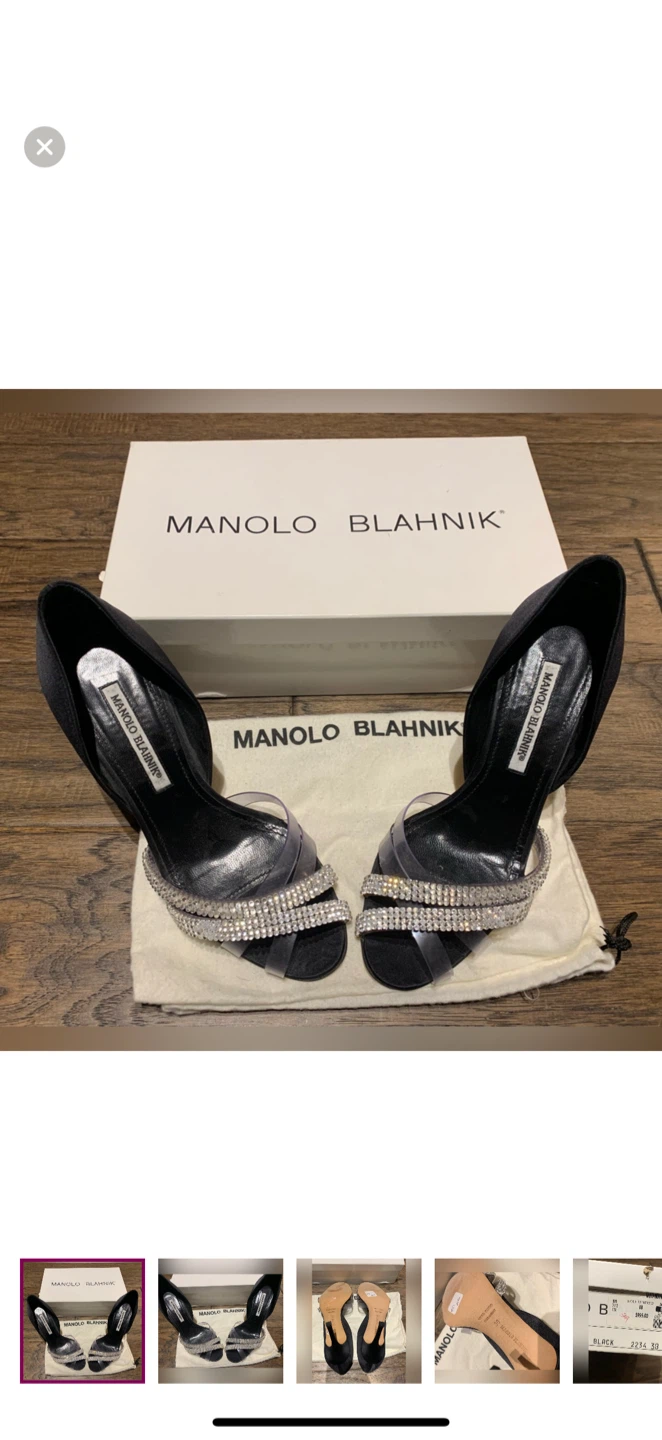 Manolo Blahnik Black Heels Size 38