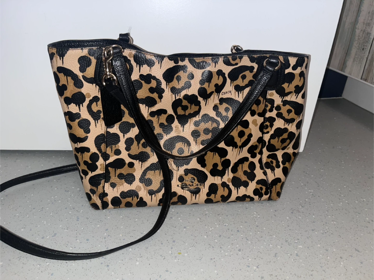 Coach Graffiti Leopard Print Tote Bag and Wallet - photo 3