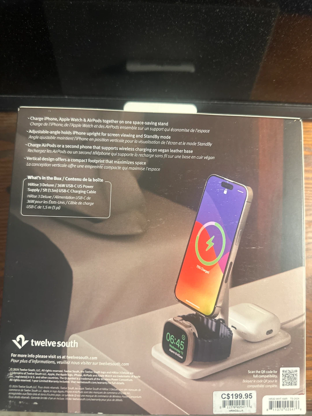 Twelve South HiRise 3 Deluxe Qi2 Charging Stand - photo 2