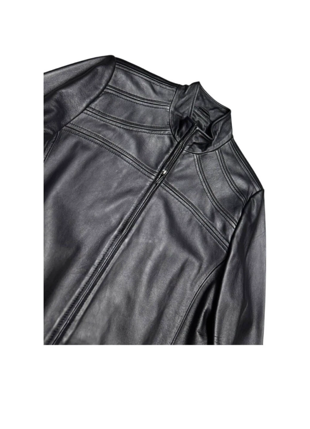 Nicole Miller Black Leather Jacket XL - photo 4