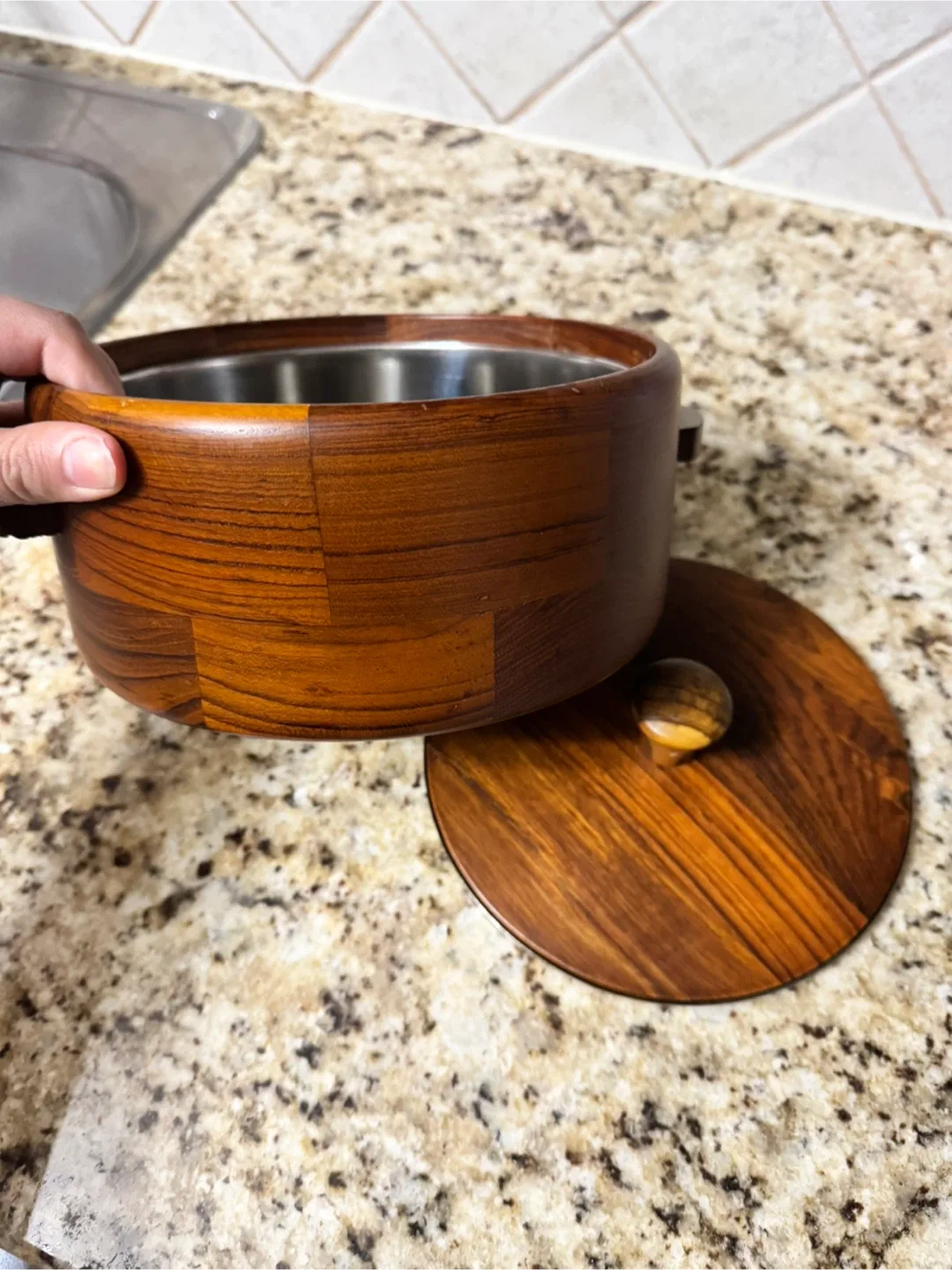 Wooden casserole dish / chappati box image indicator(2)