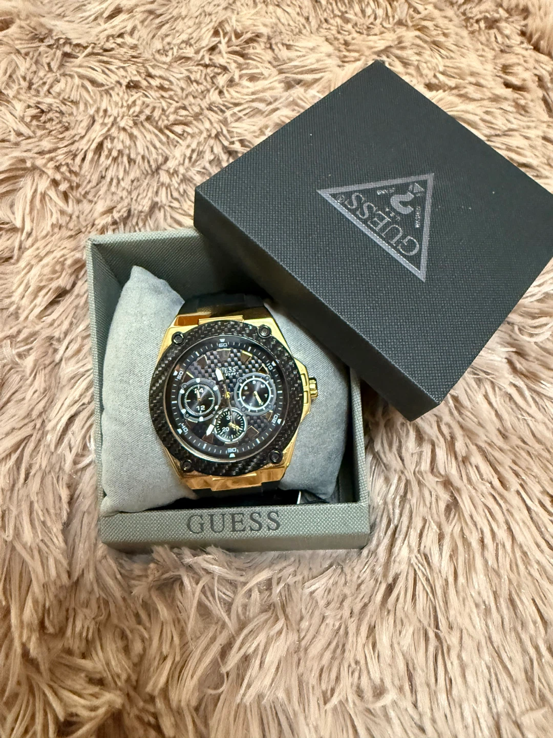 Guess Gold & Black Watch with Box