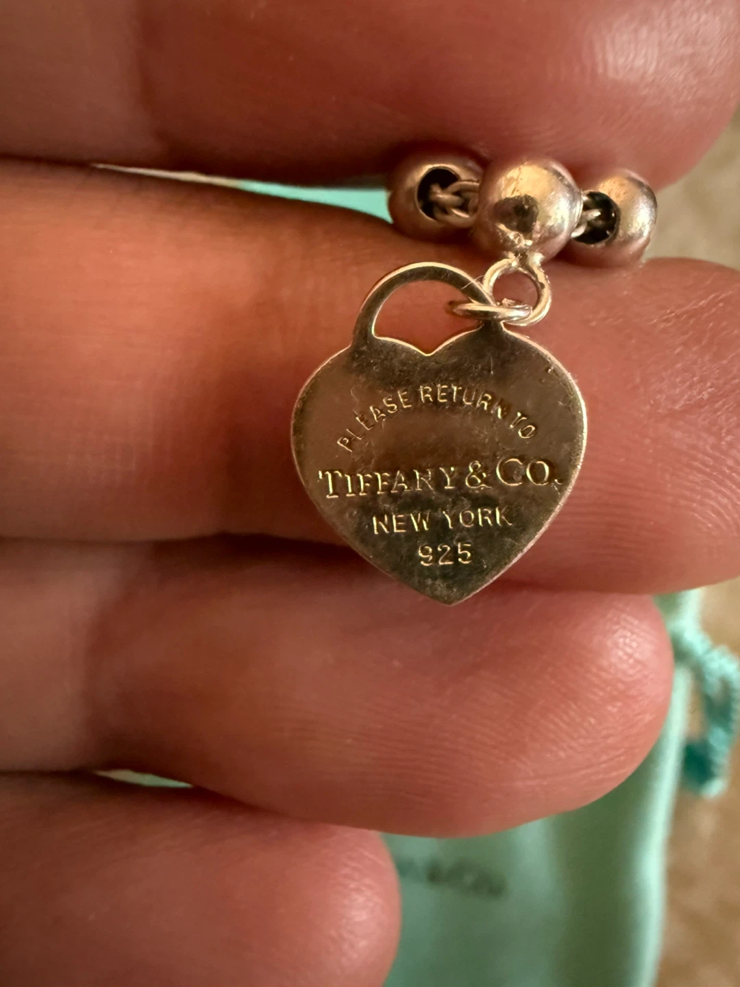 Tiffany & Co. Pink Heart Tag Bead Bracelet - photo 5