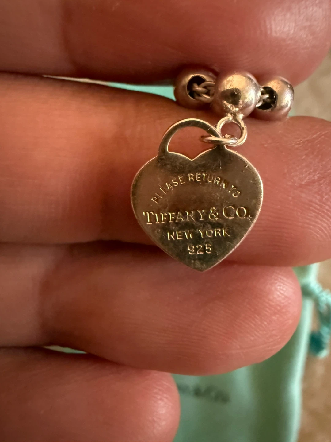 Tiffany & Co. Pink Heart Tag Bead Bracelet - photo 4