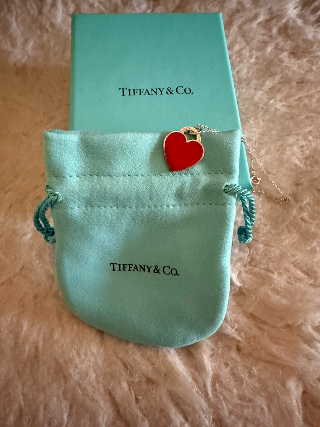Tiffany & Co. Red Heart Pendant Necklace
