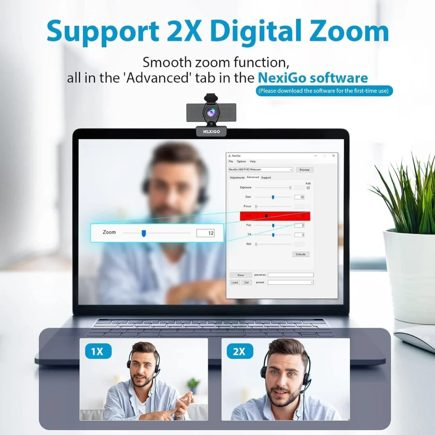 NexiGo N60 1080p Full HD Webcam - Built-in Mic image indicator(2)