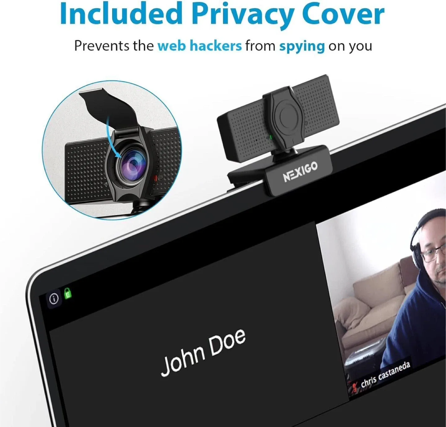 NexiGo N60 1080p Full HD Webcam - Built-in Mic image indicator(3)