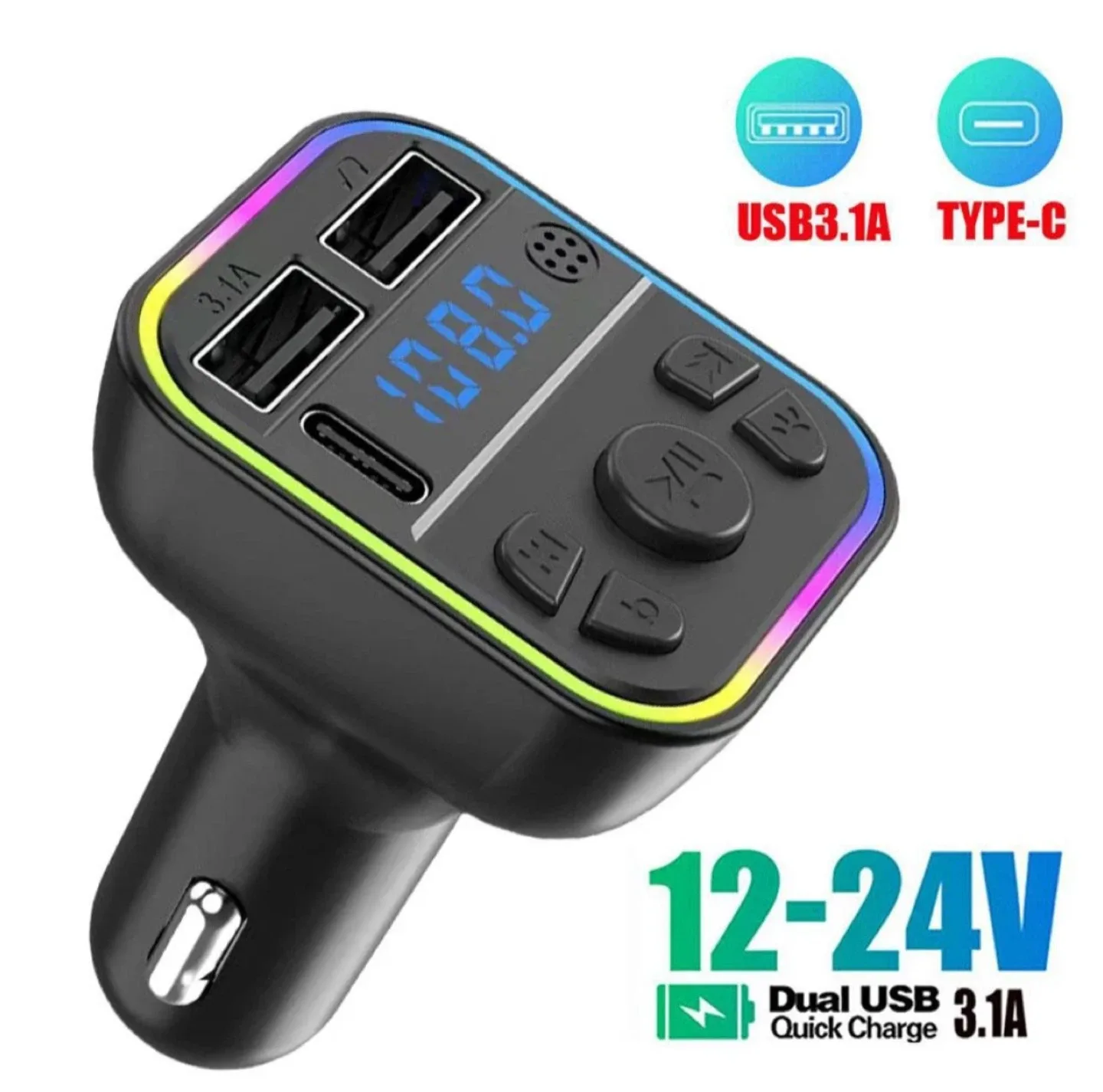 Bluetooth FM Transmitter Car Charger image indicator(2)