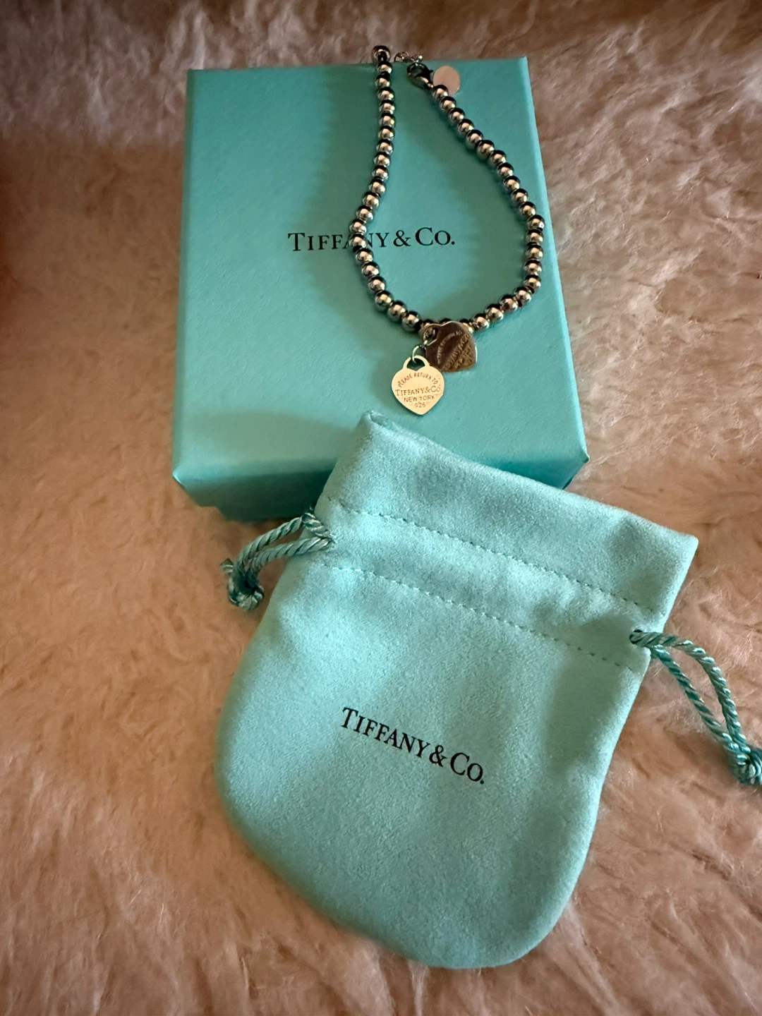 Tiffany & Co. Please Return to Heart Tag Bead Bracelet