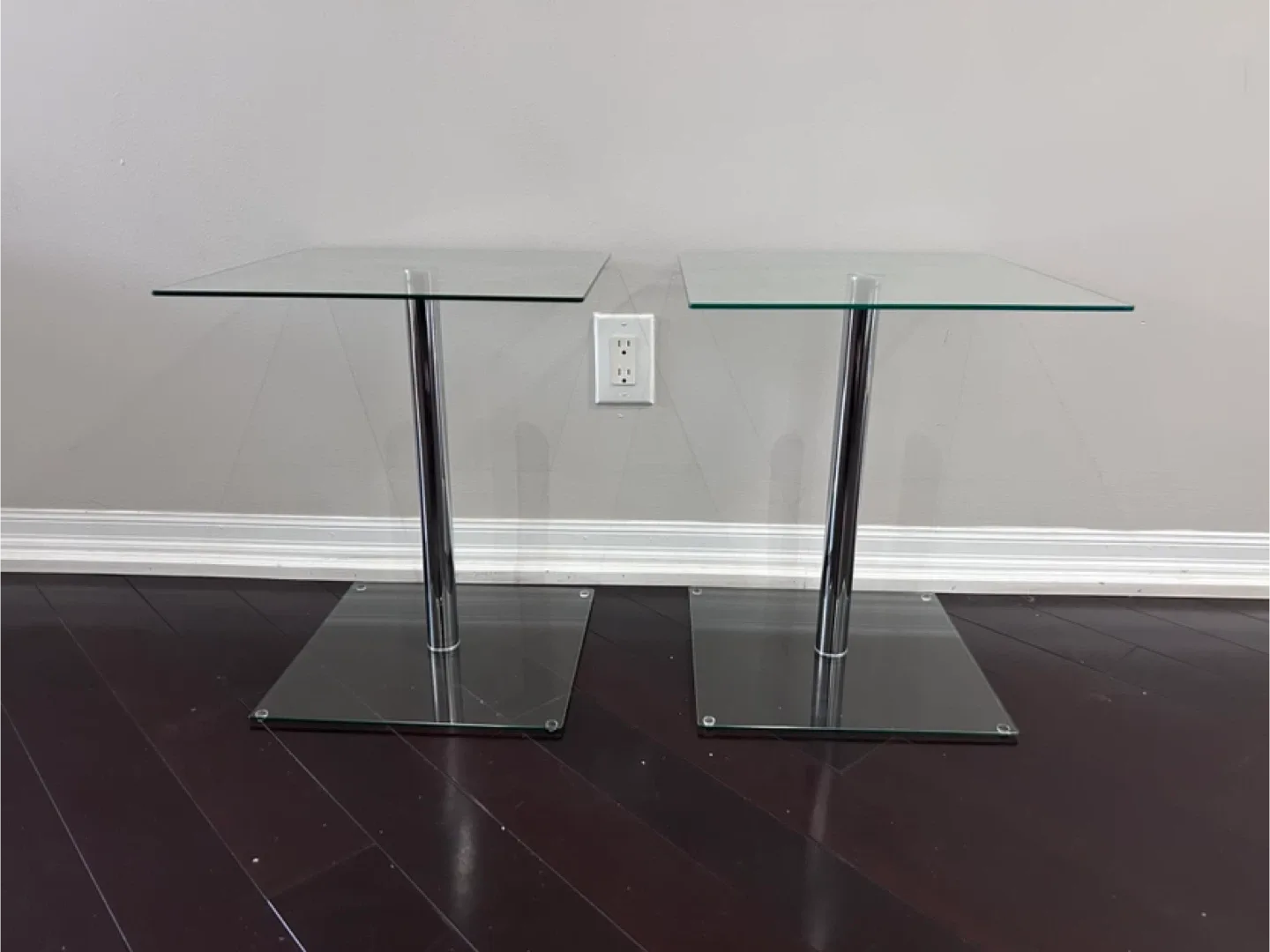 Glass Top End Tables (Set of 2)