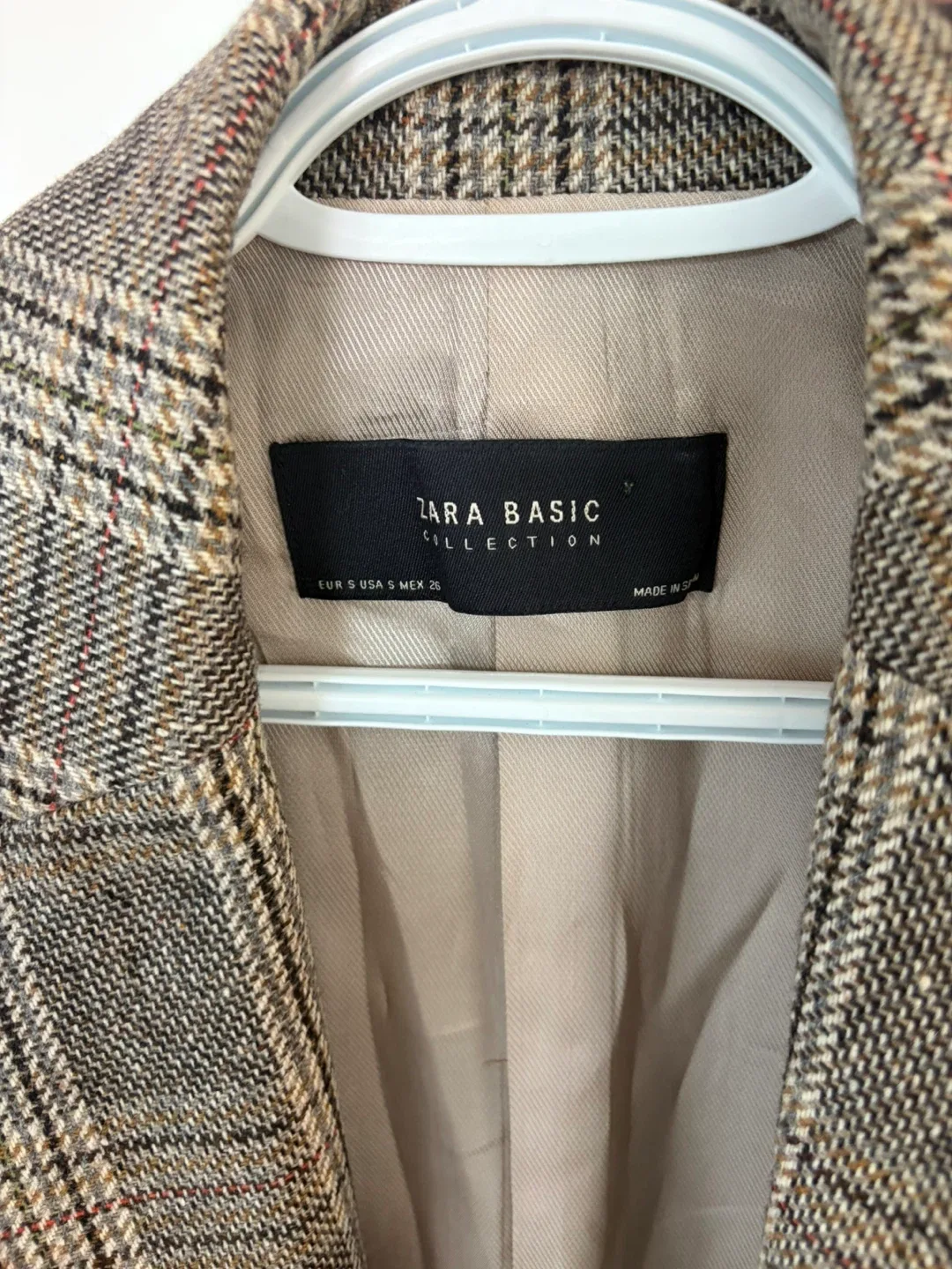Zara Basic Plaid Blazer / Coat - Size S image indicator(3)